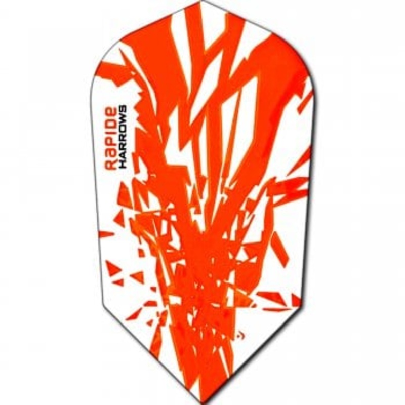 Harrows Rapide Slim Orange on White Dart Flights Orange