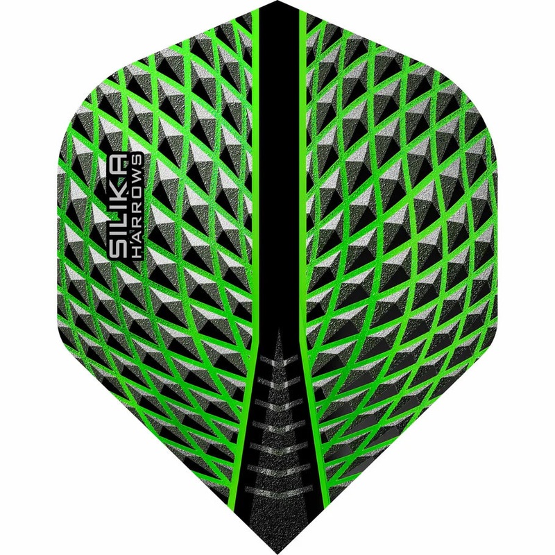 Harrows Silika – Patented Tough Crystalline Coated Green – No2 Standard Dart Flights Standard 100 Micron Extra Strong
