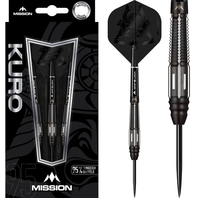 Mission Kuro Darts – Steel Tip – Black – M4 – Rear Taper 21g
