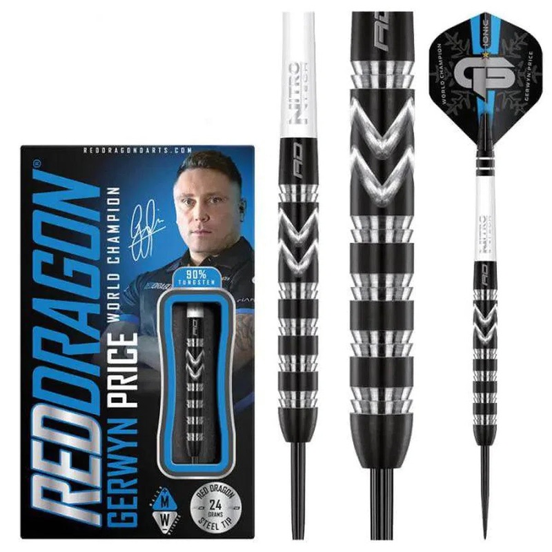 Red Dragon Gerwyn Price World Championship SE 90% Tungsten Steel Tip Darts 24 GRAM