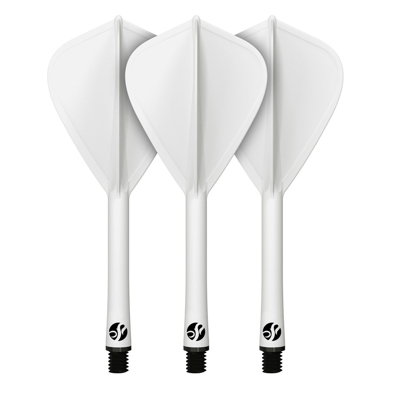 Shot Flight Deck One Piece Dart Flight and Shaft System White Kite Intermediate
