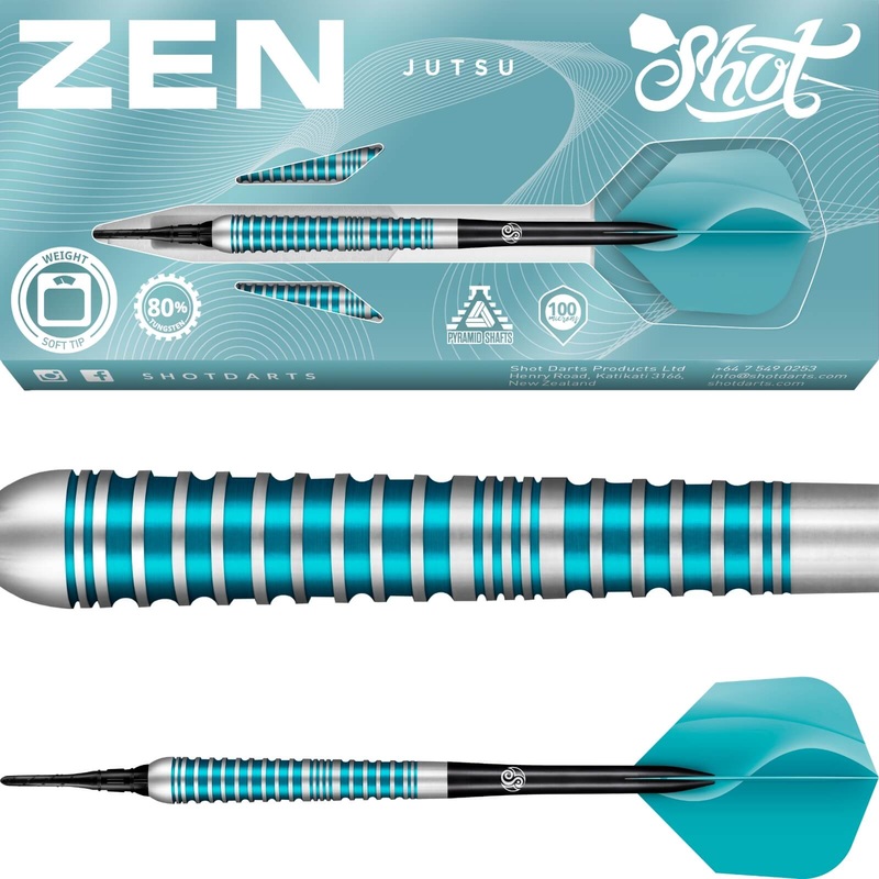 Shot – Zen Jutsu 2.0 Darts – Soft Tip – 80% Tungsten – 18g 20g 18 grams