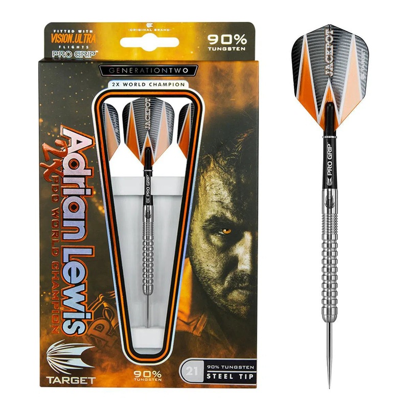 Target Darts Adrian Lewis Gen 2 90% Tungsten Steel Tip Darts 21 GRAM