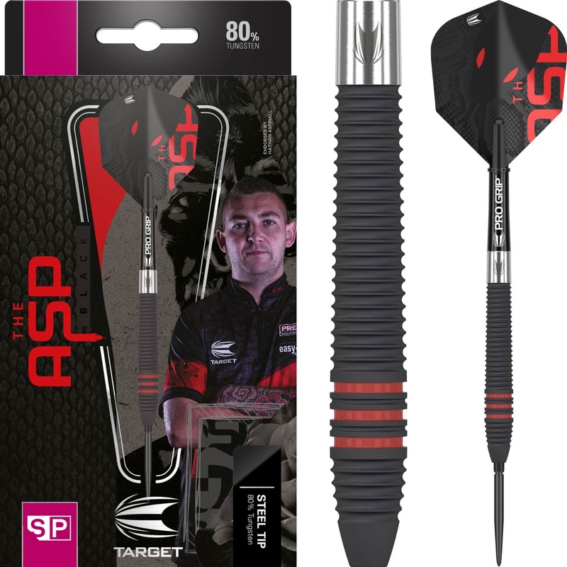Target – Nathan Aspinall Black Edition Darts – Swiss Point – Steel Tip – 80% Tungsten – 22g 24g 22 grams