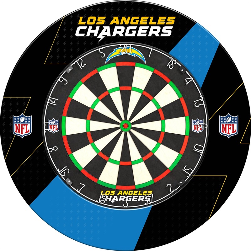 NFL – Printed Dartboard & Printed Surround – Official Licensed – Los Angeles Chargers