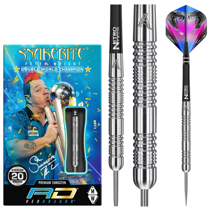 Peter Wright Euro 11 90% Tungsten Steel Tip Darts by Red Dragon 20 Gram