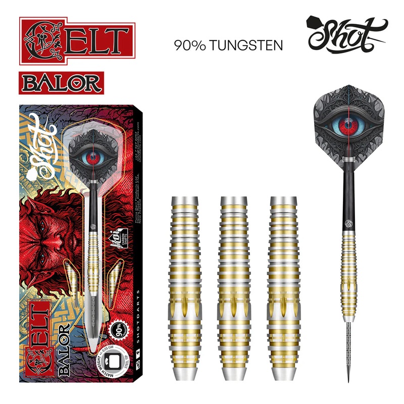 Shot Celt Balor Steel Tip Dart Set – 90% Tungsten 22gm