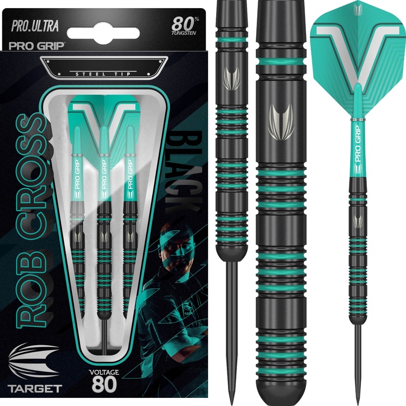 Target – Rob Cross Black 80 Series Darts – Steel Tip – 80% Tungsten – 22g 24g 22 grams