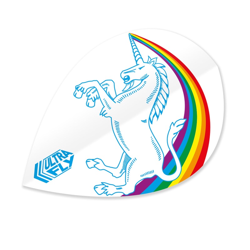 Unicorn Ultrafly White Rainbow Pear Dart Flights White