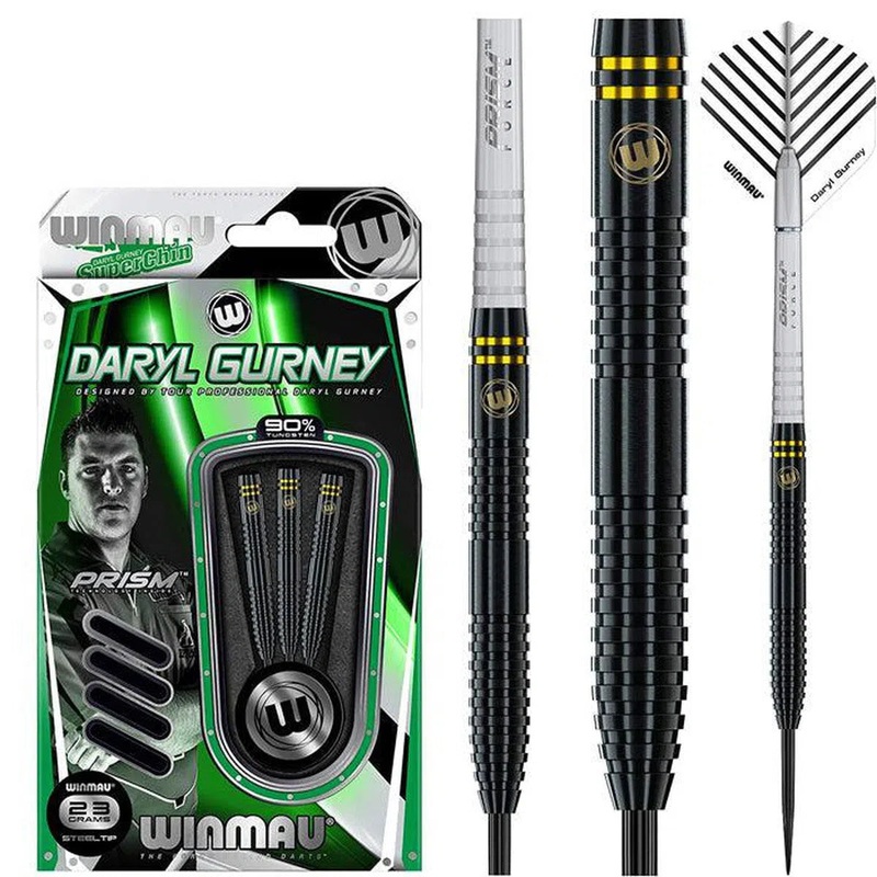 Winmau Daryl Gurney Black Special Edition 90% Tungsten Steel Tip Darts 23 GRAM