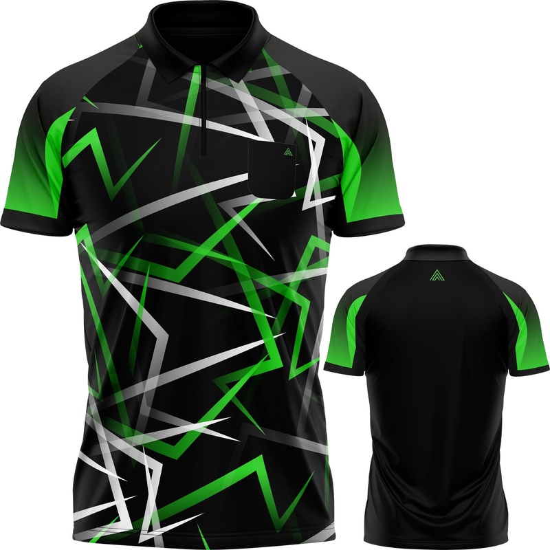 Arraz Flare Dart Shirt – with Pocket – Black & Green 2XL