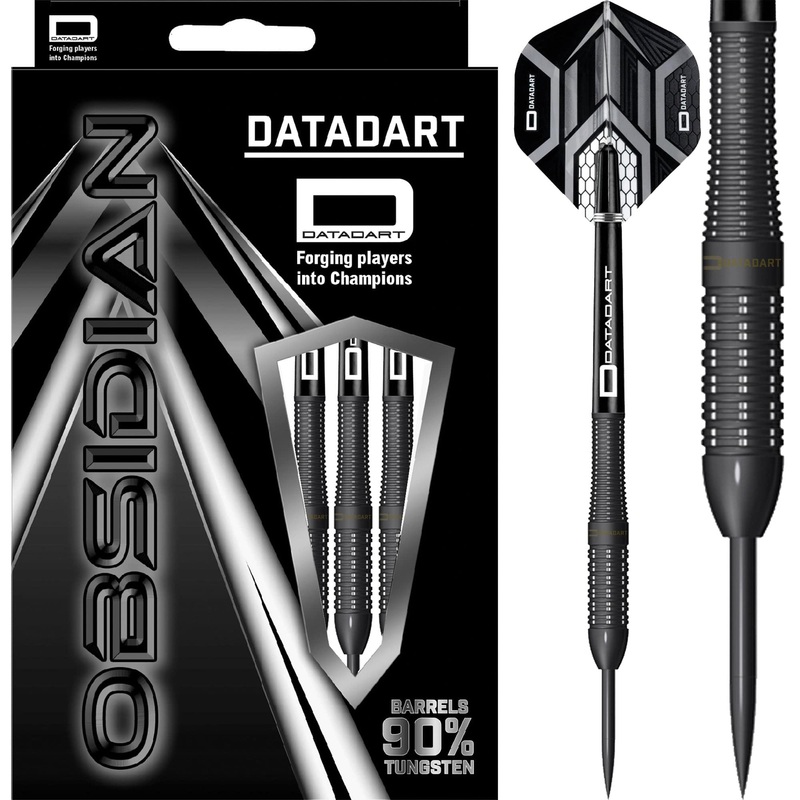 Datadart Obsidian Darts – Steel Tip – 90% – Concave Rear – Black PVD 23g