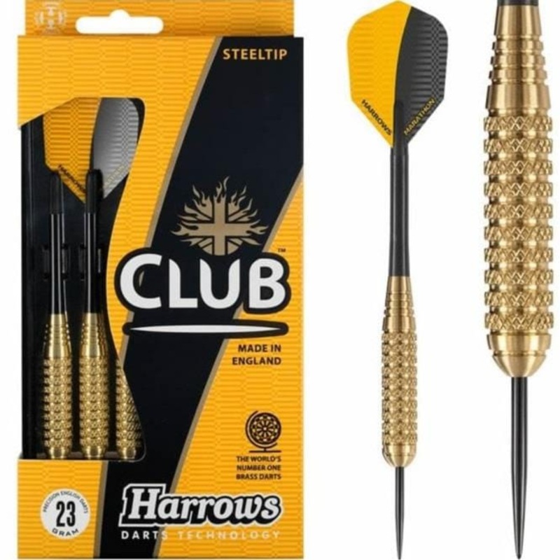 Harrows Club Brass Darts – Steel Tip – Solid Precision Brass – S07 – 23g 23g