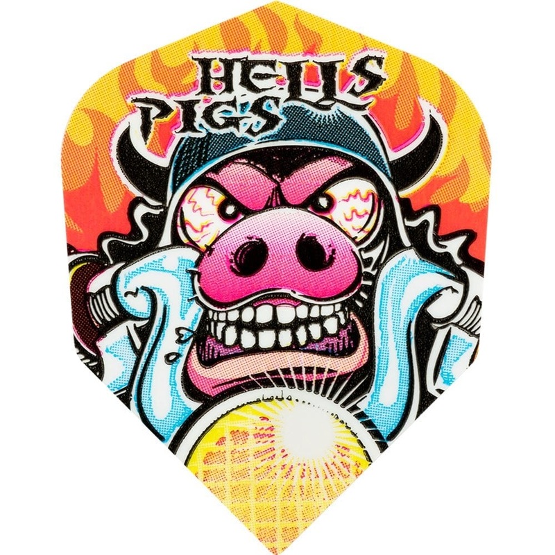 *Harrows Dart Flights – Quadro – Poly Classic – Std – Hells Pigs