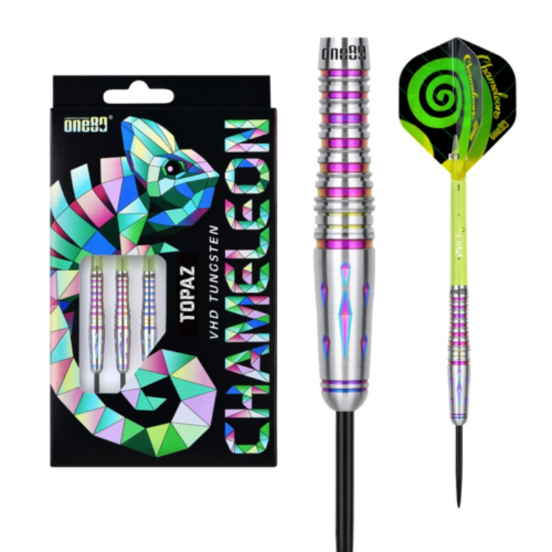 One80 Chameleon Topaz 22 gram 90% Tungsten Steel Tip Dart Set
