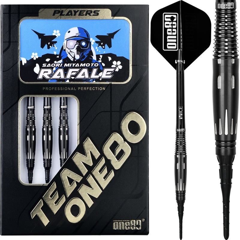 One80 Saori Miymoto Darts – Soft Tip – Rafale – Signature – Black – 19g 19g
