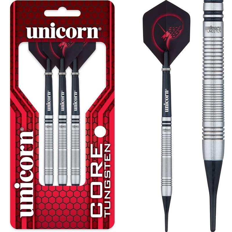 Unicorn Core Tungsten Darts – Soft Tip – Style 2 – Black Ring 18g