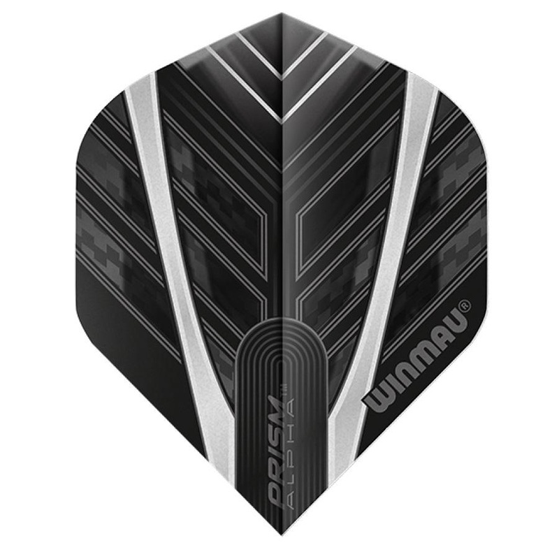 Winmau Prism Alpha Translucent White Dart Flights Standard Black/White