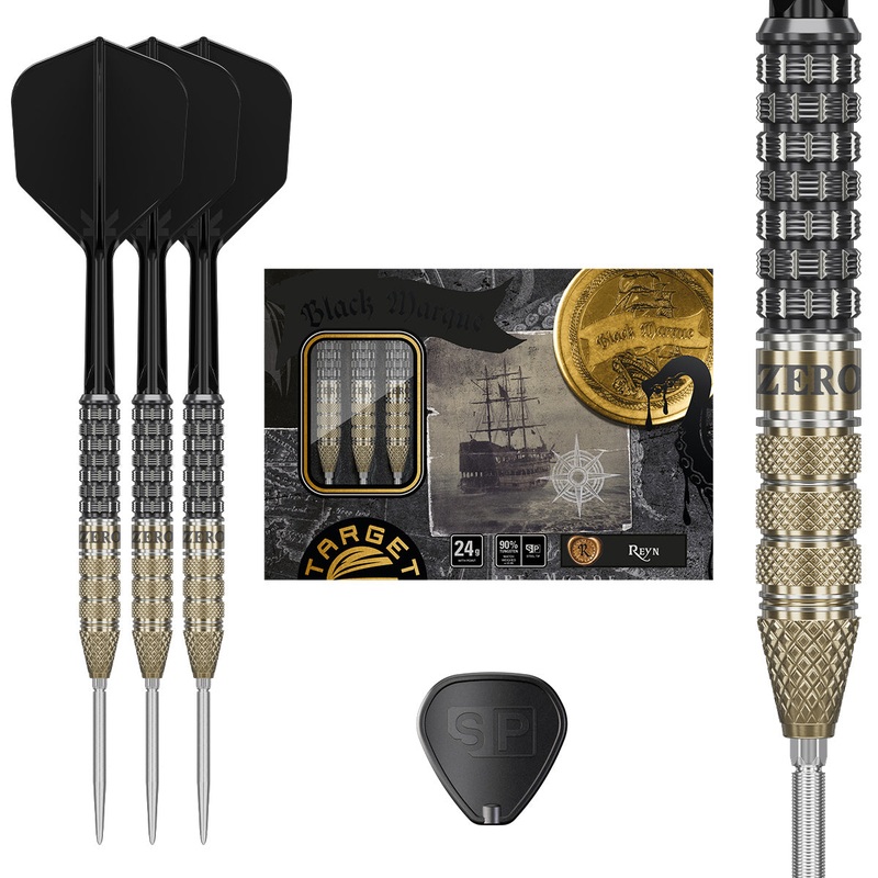 Black Marque Reyn 90% Tungsten SP Steel Tip Darts by Target Japan 22 Gram
