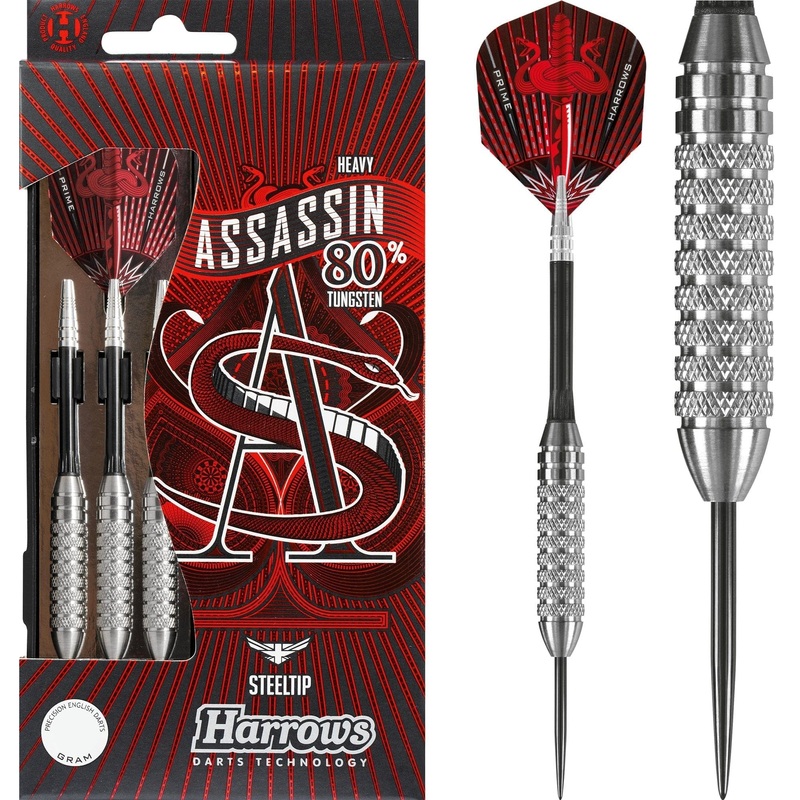 Harrows Assassin Darts – Steel Tip – Heavy – Ringed – 34g 34g