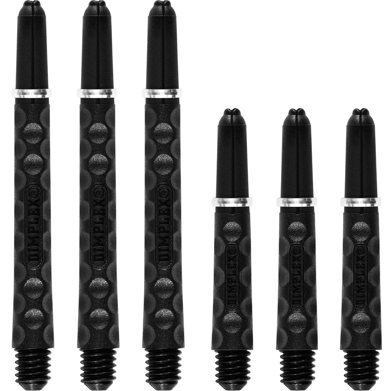 Harrows Dimplex Shafts – Dart Stems – with Rings – Black Short