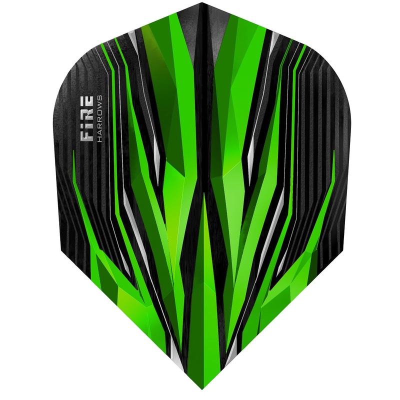 Harrows Fire Green Standard Dart Flights Green