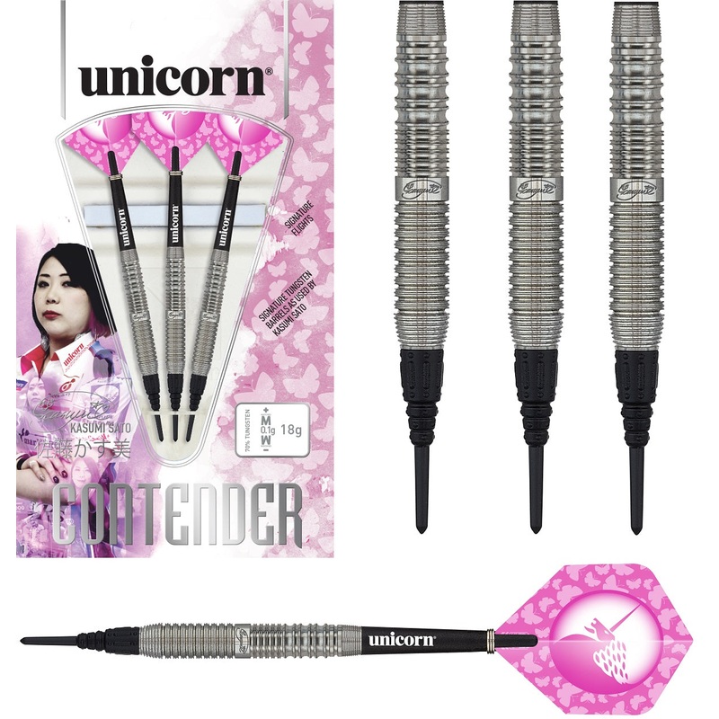 Kasumi Sato 70% Tungsten Contender Soft Tip darts by Unicorn 20 Gram