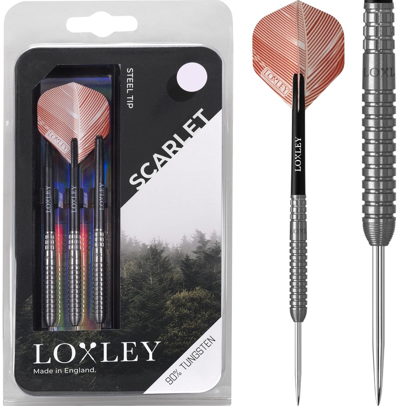 *Loxley Scarlet Darts – Steel Tip – Ringed – 24g 24g