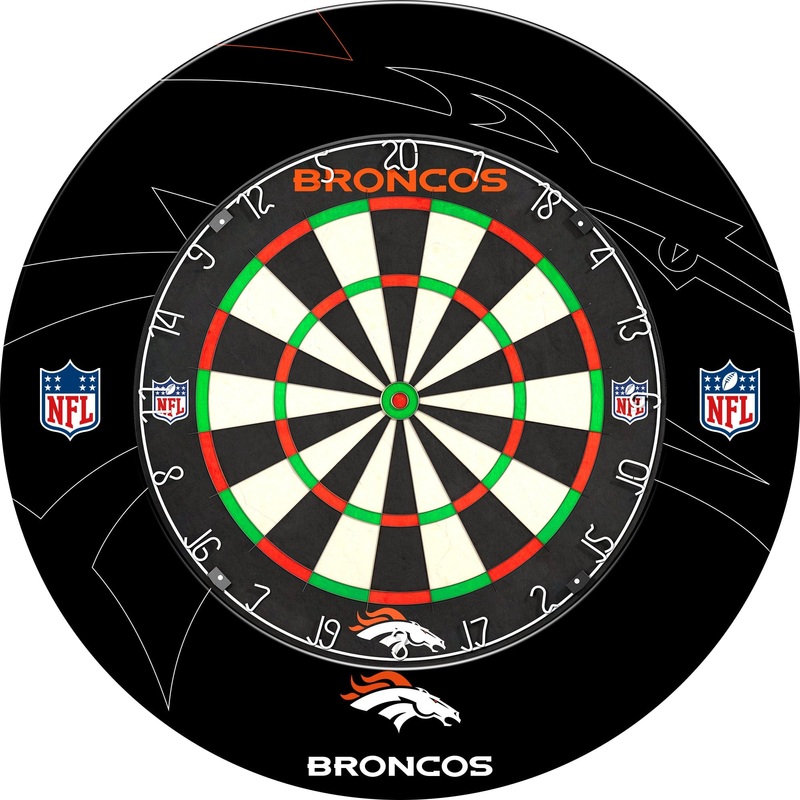NFL – Printed Dartboard & Printed Surround – Official Licensed – Denver Broncos