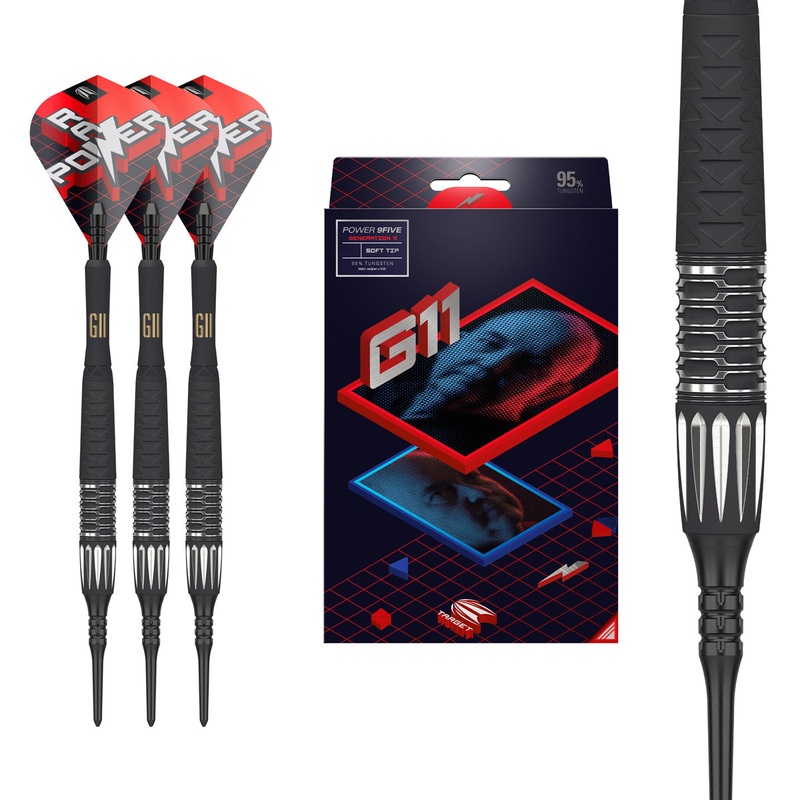 Phil Taylor Raw Power G11 95% Tungsten Soft Tip Darts by Target 18 Gram