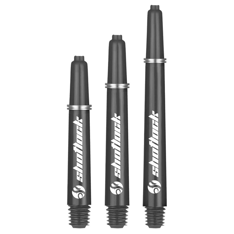 Shot Lock Dart Shafts – Durable Nylon Stems – with Shot Lock Rings – Black Short