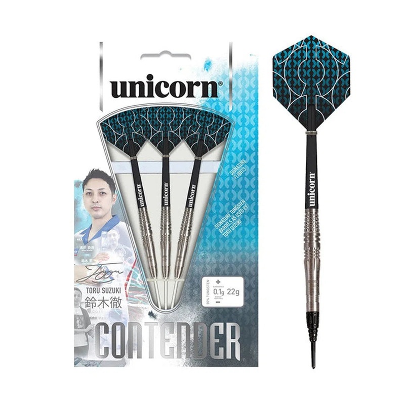 Unicorn Toru Suzuki Contender Phase 2 90% Tungsten Soft Tip Darts 22 GRAM