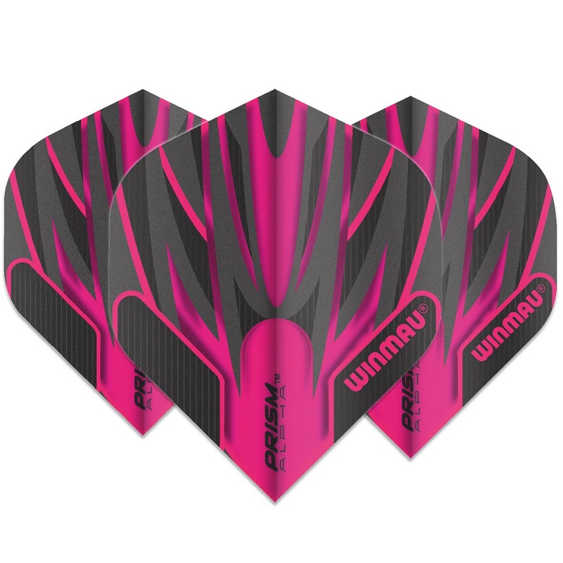 Winmau Prism Alpha Dart Flights 100 micron Standard Pink / Black Pink / Black