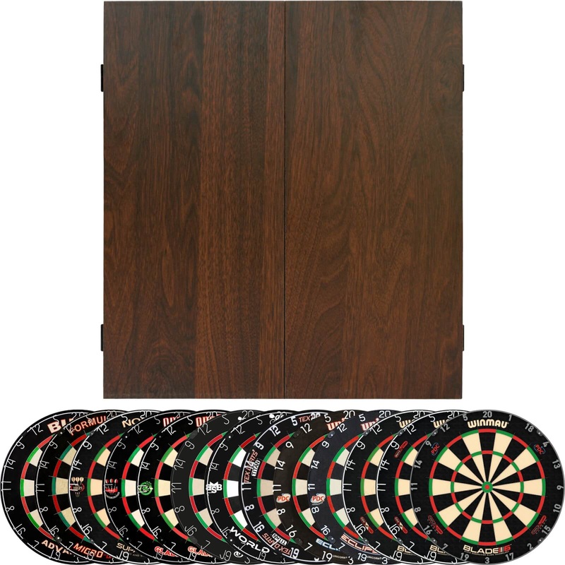 Formula Sports – Walnut Dartboard Cabinet & Dartboard Bundle – Choose Your Board Bulls NL – Advantage 501