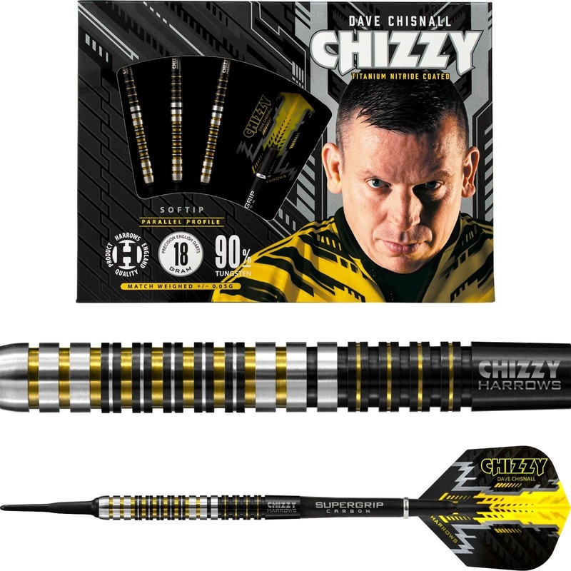 Harrows – Chizzy – Dave Chisnall Darts – Soft Tip – 90% Tungsten – 18g 20g 22g 18 grams