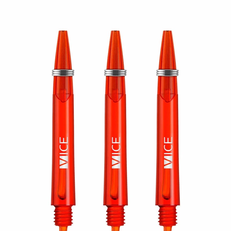 One80 Proplast Vice Dart Shafts – Transparent Red – In Between Polycarbonate In Between (41mm in length excluding thread) Transparent Red