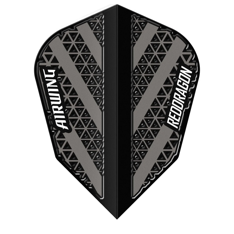 Red Dragon Airwing Molded V-Standard Flights – Black & Gray V-Standard 290 Micron High-grade flexible polymer