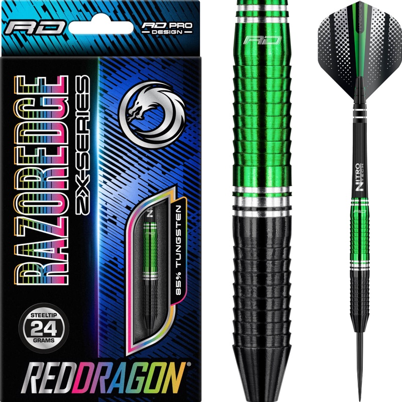 Red Dragon – Razor Edge ZX-2 Darts – Steel Tip – 85% Tungsten – 22g 24g 26g 22 grams