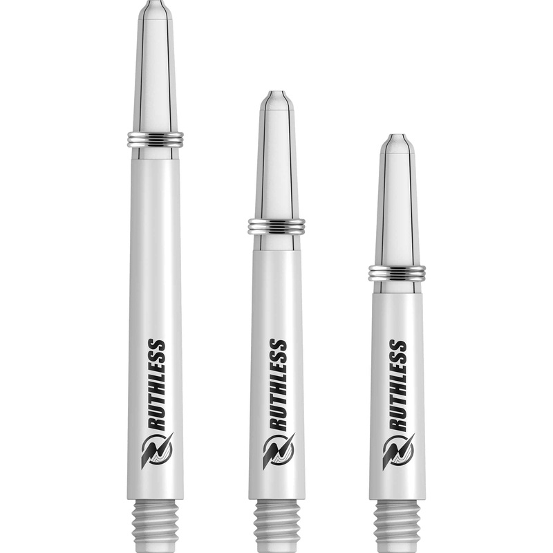 Ruthless Deflectagrip Dart Shafts – Nylon Stems with Springs – White Medium