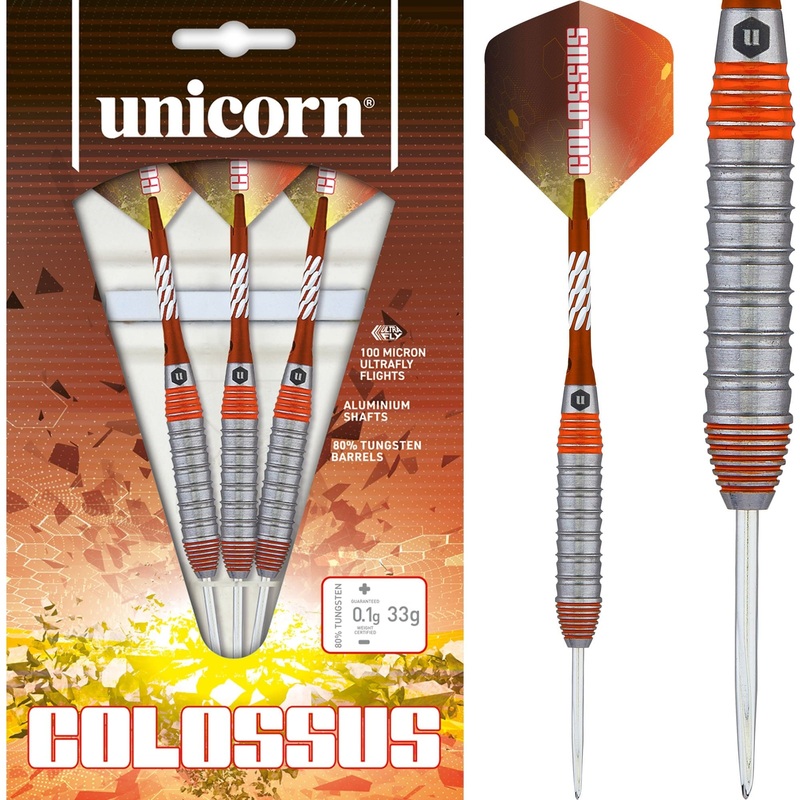 *Unicorn Colossus Darts – Steel Tip – Heavyweight – Ringed 33g
