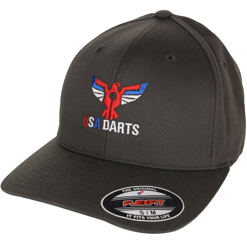 USA Darts Flexfit 6277 Wooly Combed Hat – Charcoal Gray S/M