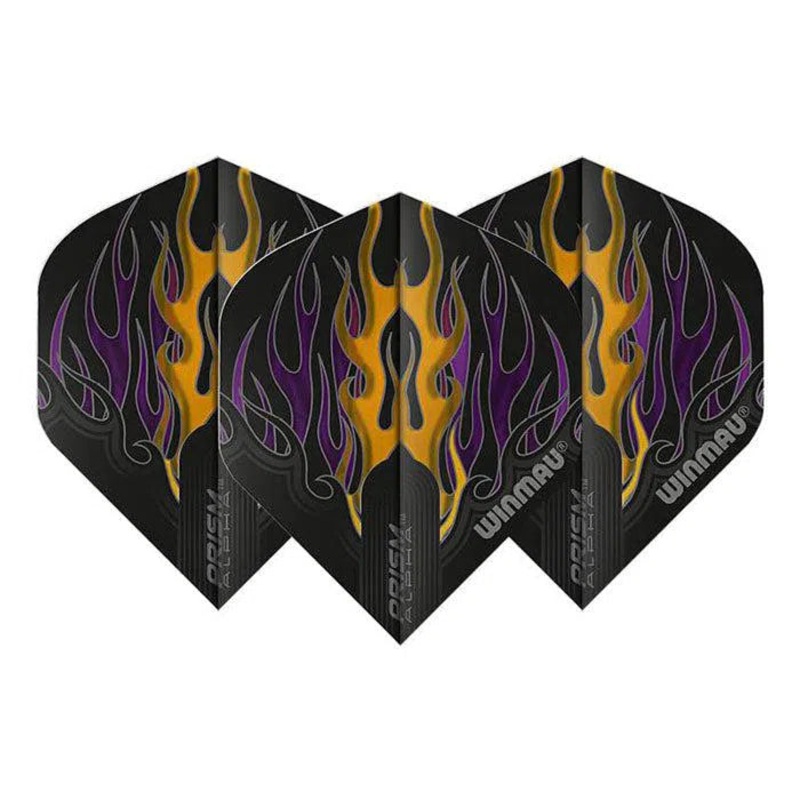 Winmau Prism Alpha Extra Thick Standard Black & Orange & Purple Flights