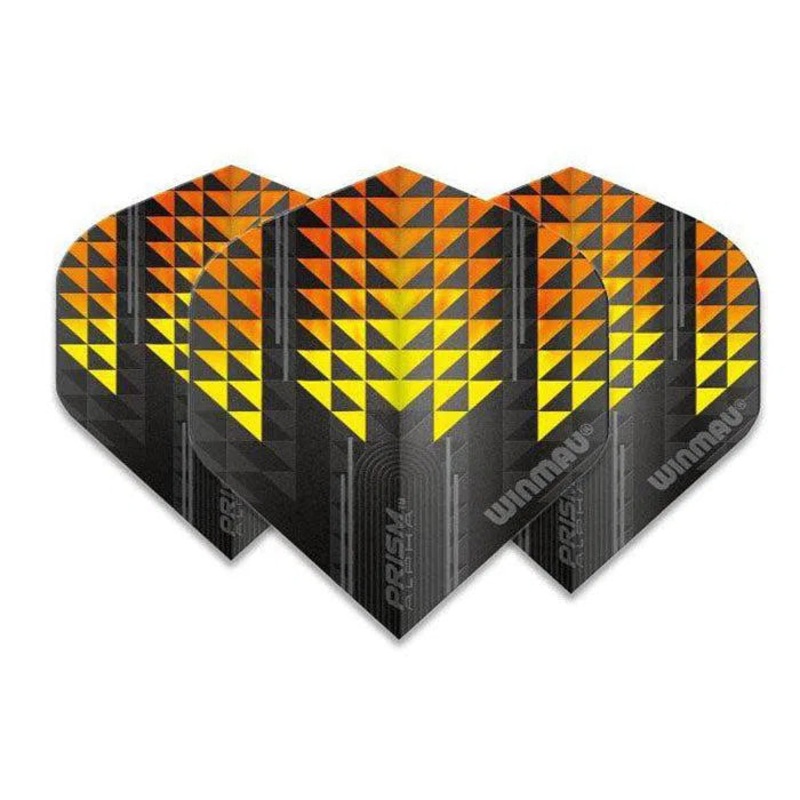 Winmau Prism Alpha Extra Thick Standard Black & Yellow & Orange Flights