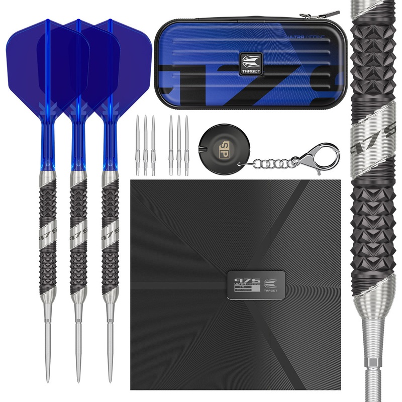 975 Ultra Marine 01 97.5% Tungsten Swiss Point Steel Tip Darts by Target 22 Gram