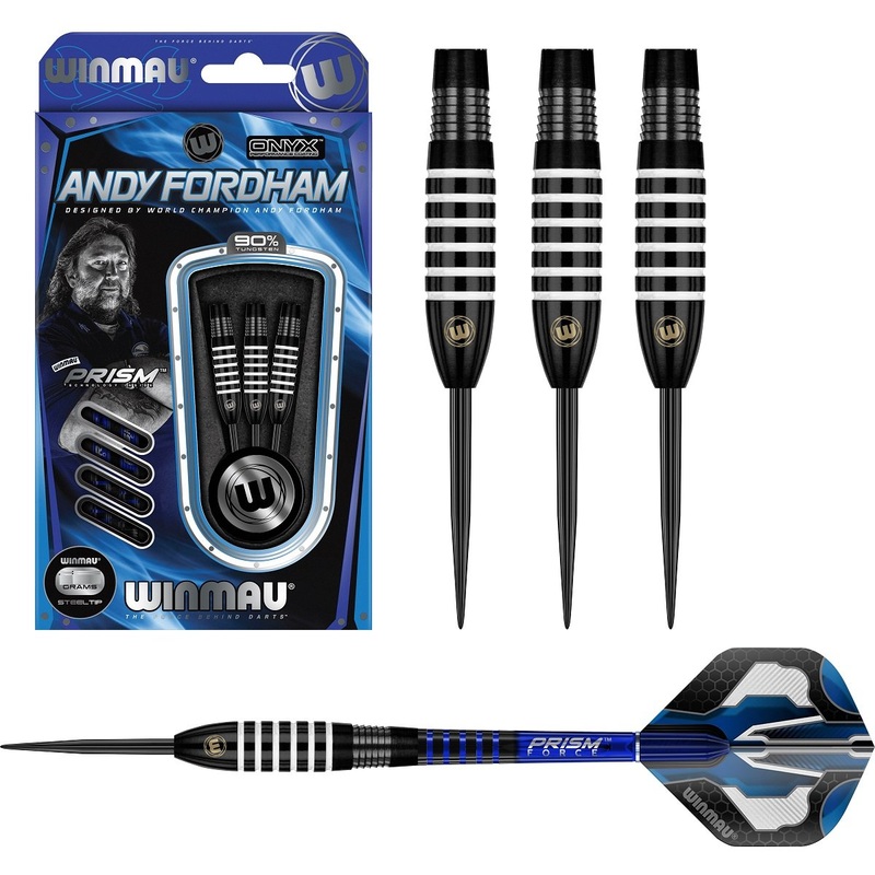 Andy Fordham Black 90% Tungsten Steel Tip Darts by Winmau 23 Gram