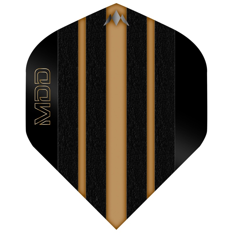 Mission Solo Dart Flights – 100 Micron – Standard No2 – Mike De Decker – Black & Gold