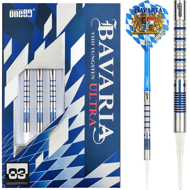 One80 Bavaria Ultra Long Darts – Soft Tip – S03 – Blue 19g