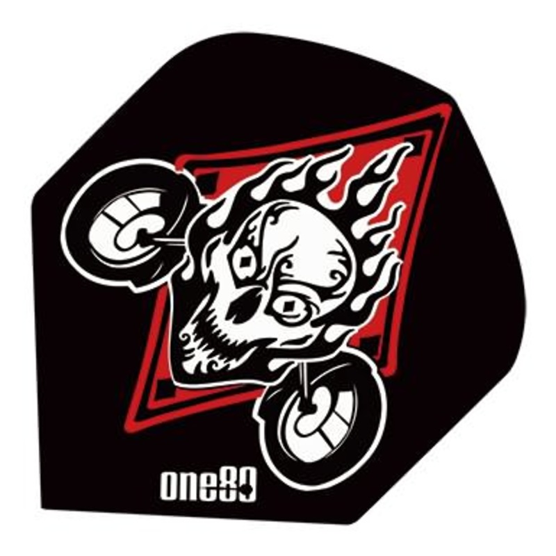 One80 Poker 01 Diamond Skull Black Dart Flights Standard 130 Micron Poly