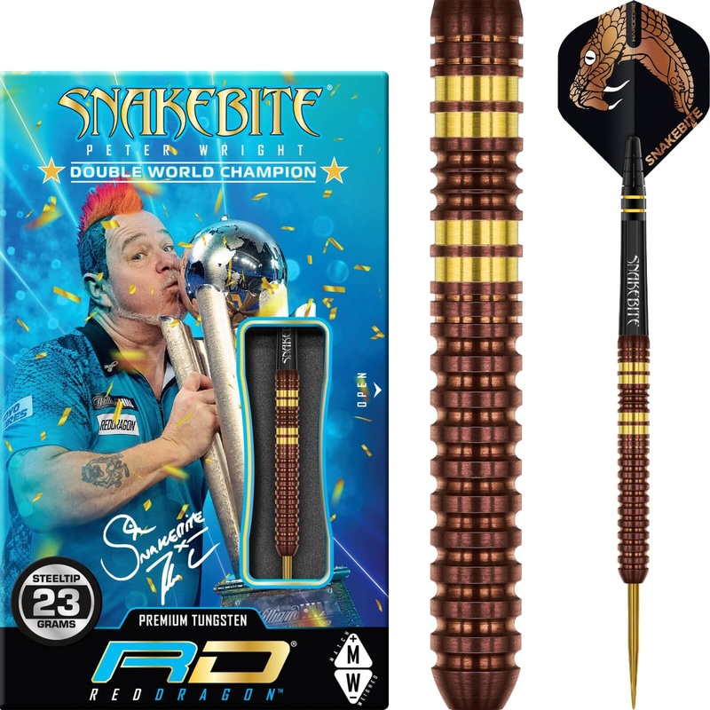 Red Dragon – Peter Wright Copper Fusion Darts – Steel Tip – 90% Tungsten – 21g 23g 21 grams