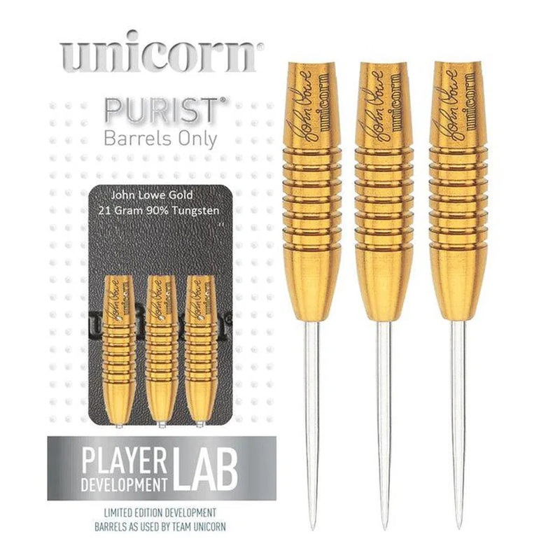 Unicorn John Lowe Purist Phase 1 90% Tungsten Steel Tip Darts 21 GRAM